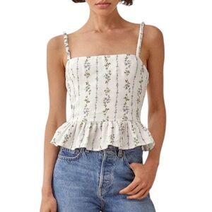 NWOT Reformation Barton linen top, size 8